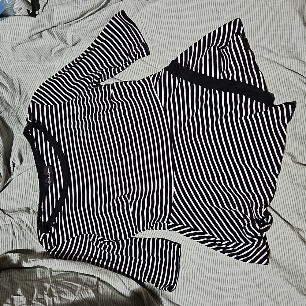 Striped peplum top